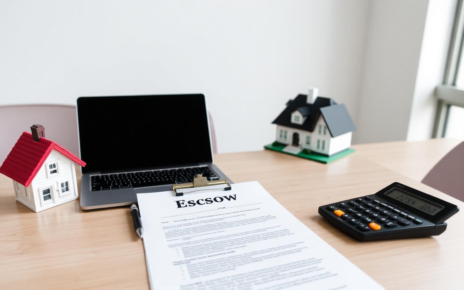 Escrow and title documents on a Bellevue office desk