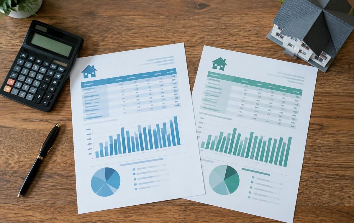 Loan comparison worksheets with a calculator