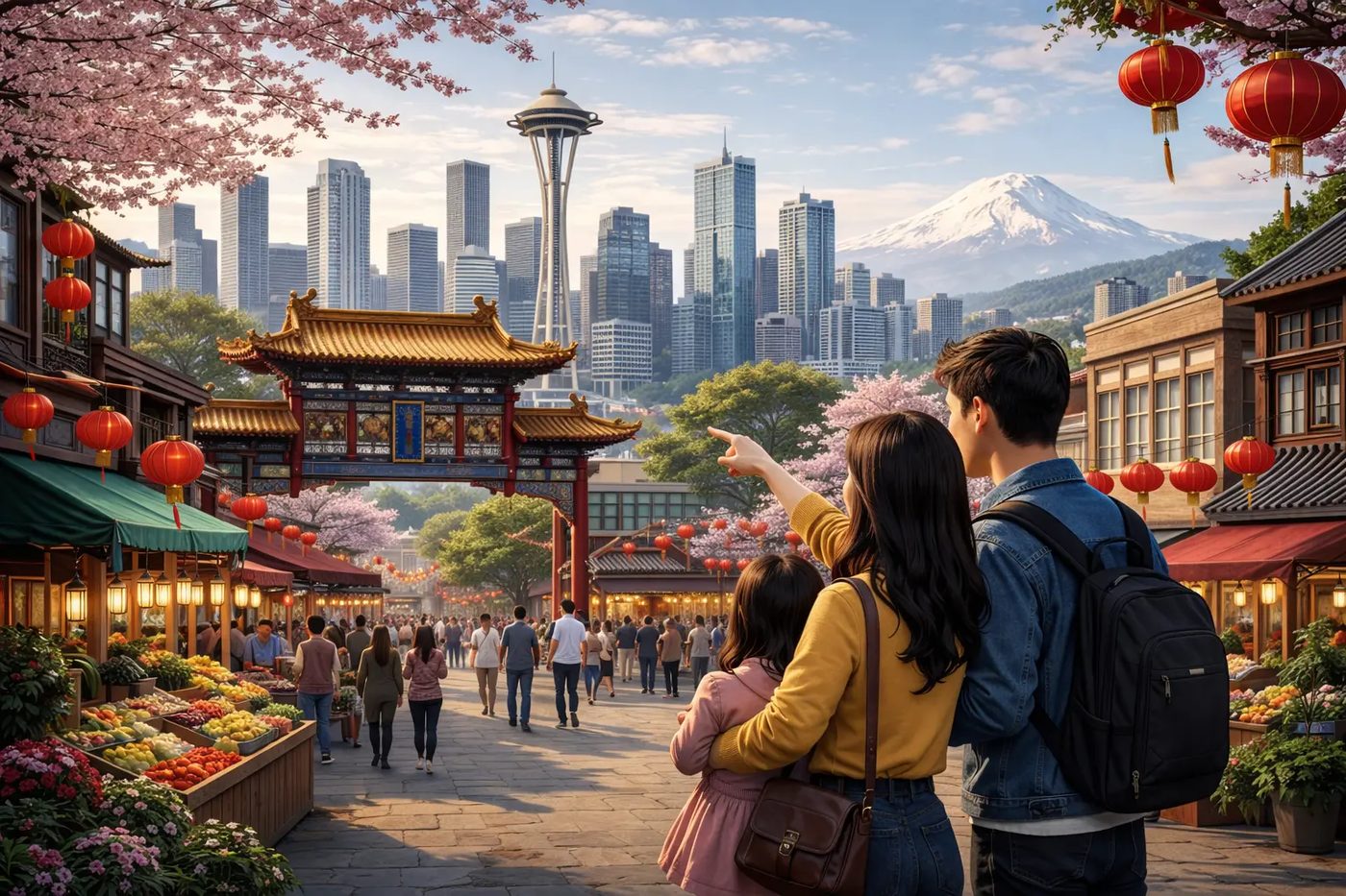 Map-style view of Eastside neighborhoods popular with Chinese families near Bellevue, Washington